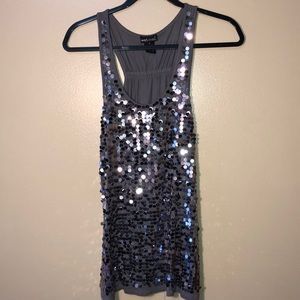 Super cute gray sparkly wet seal tank!